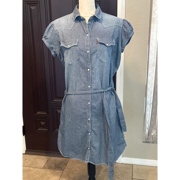 Levi's Dresses & Skirts - Levi's Engineer Railroad Stripe Cotton Dress